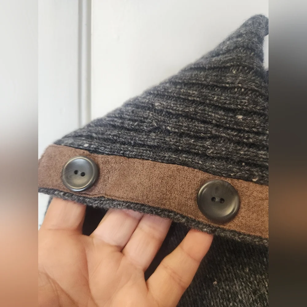 Title: Eddie Bauer Lambswool Cashmere Cardigan Suede Elbow Patch Dark Academia S - Picture 14 of 15